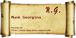 Munk Georgina névjegykártya
